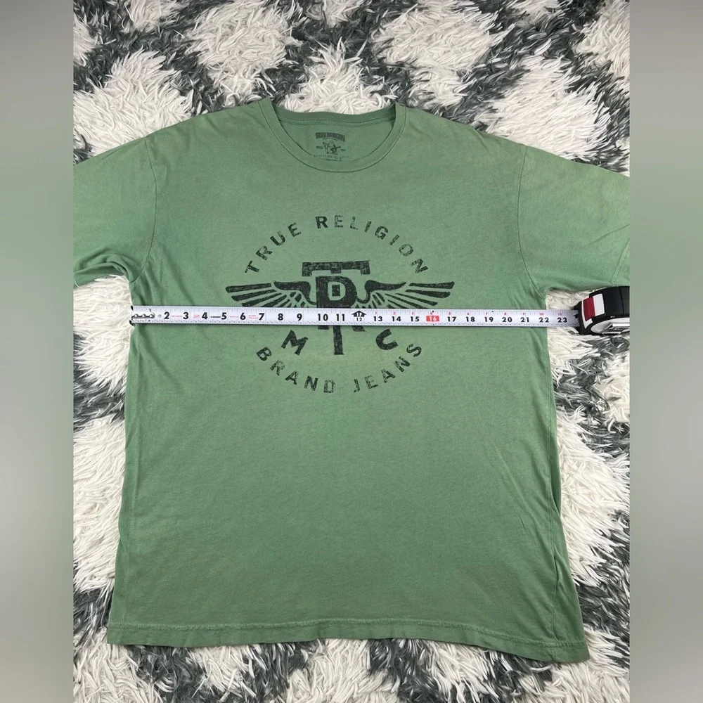 True Religion Men's Green Graphic T-Shirt Short Sleeve Size XL